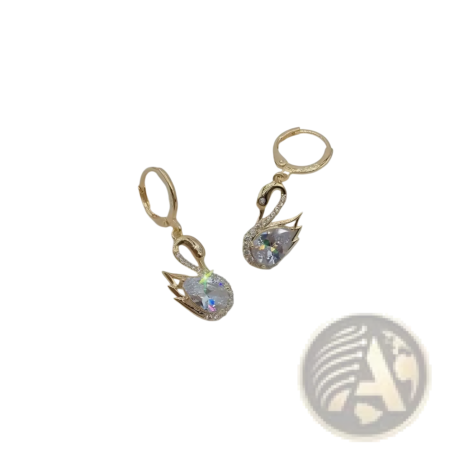 Crystal Rhinestone Swan Drop Earrings for Women