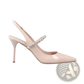 Crystal Satin Slingback Pointed Toe High Heels
