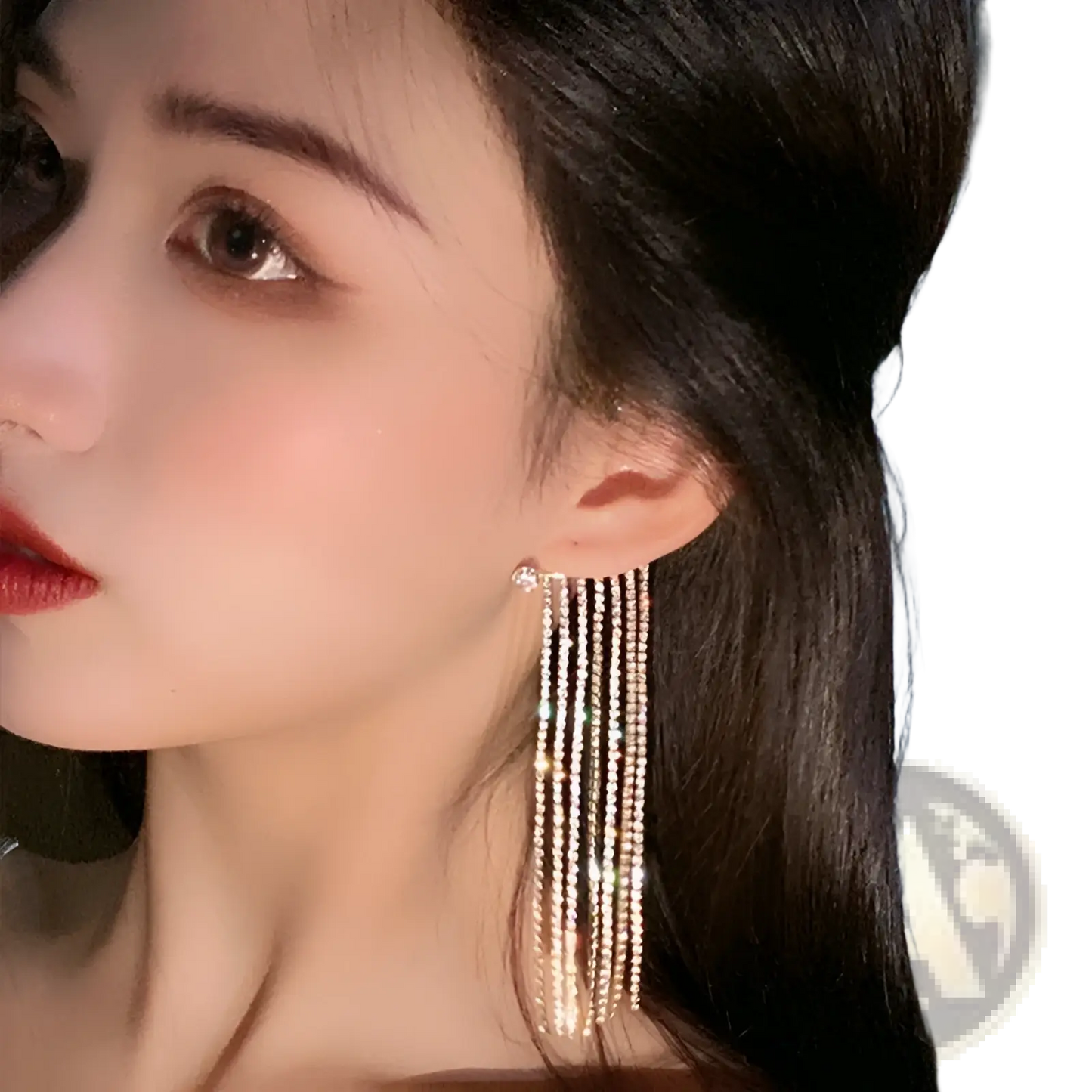 Crystal Tassel 14k Gold Plated Long Drop Earrings