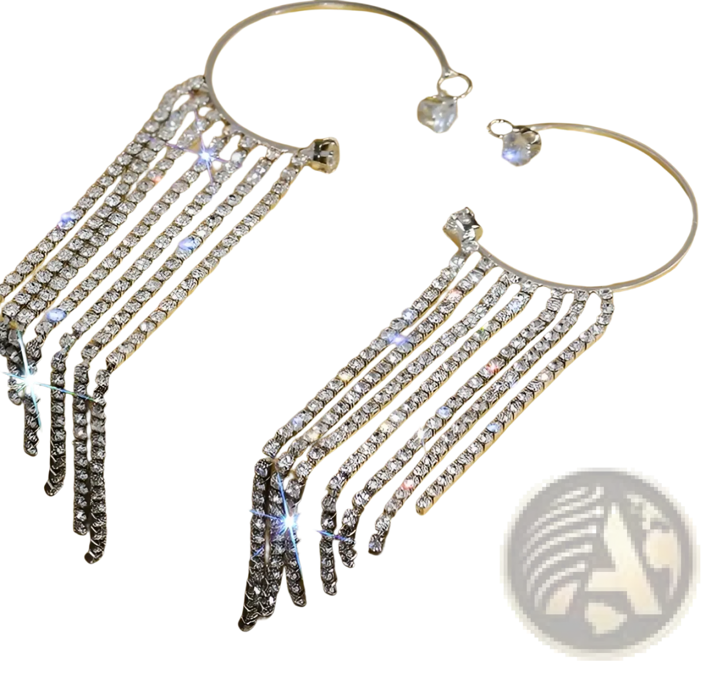 Crystal Tassel 14k Gold Plated Long Drop Earrings