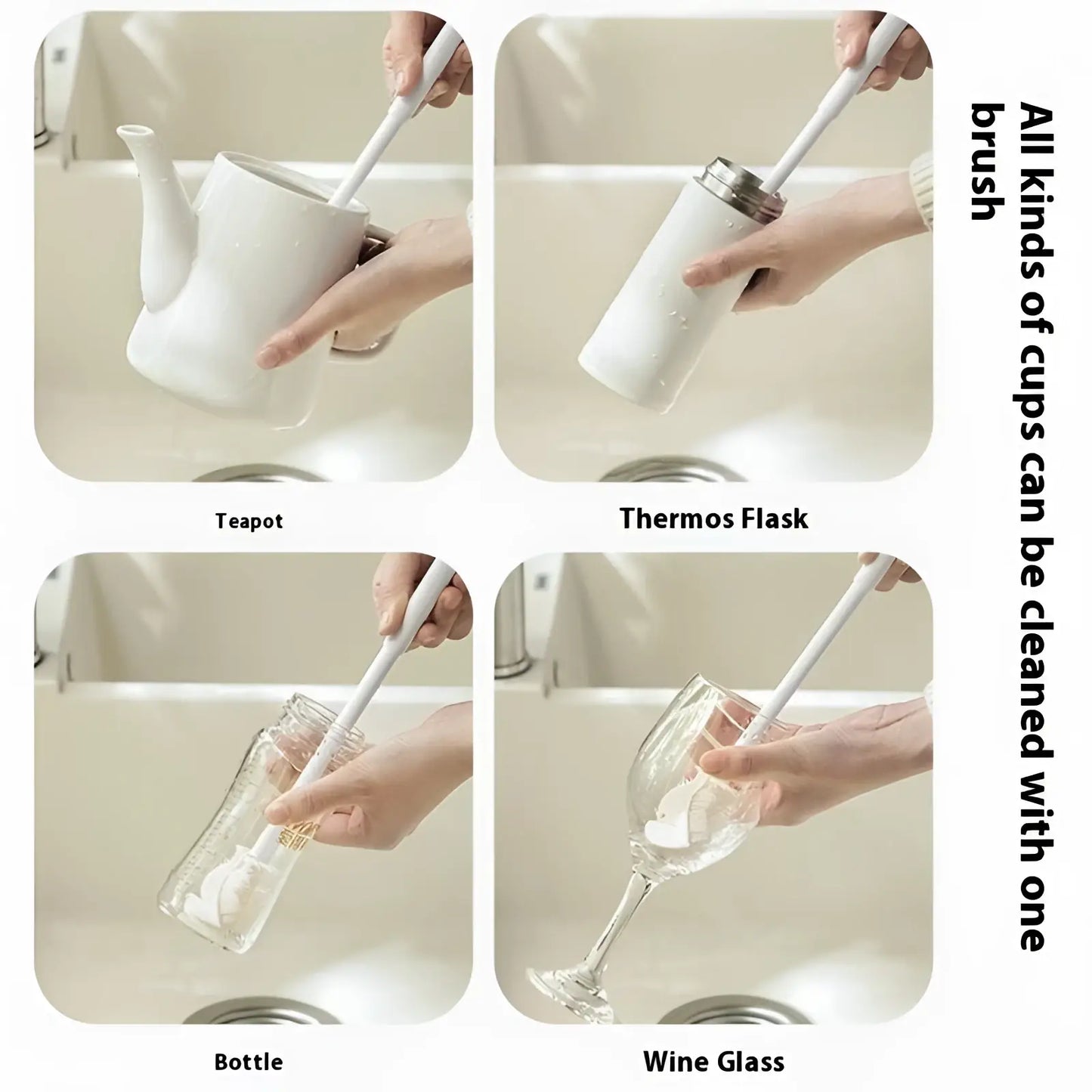 Cup Brush Long Handle Glassware Cleaning Tool