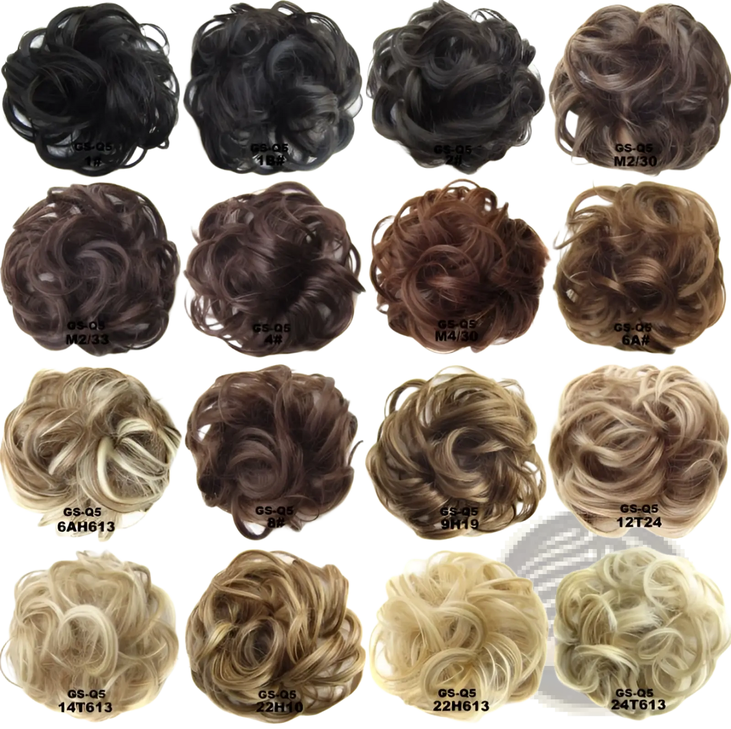 Curly Synthetic Hair Bun Extension 46 Colors