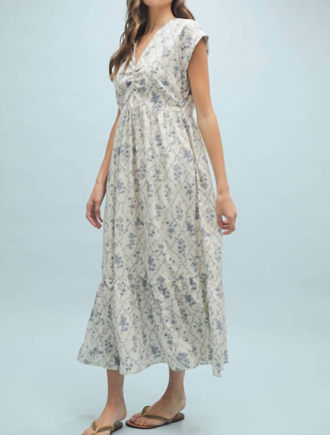 Daisy - Esther Floral Cinched Midi Dress