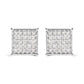 10K White Gold 3/4 Cttw Princess Diamond Composite Stud Earrings (I-J Color, I1-I2 Clarity)