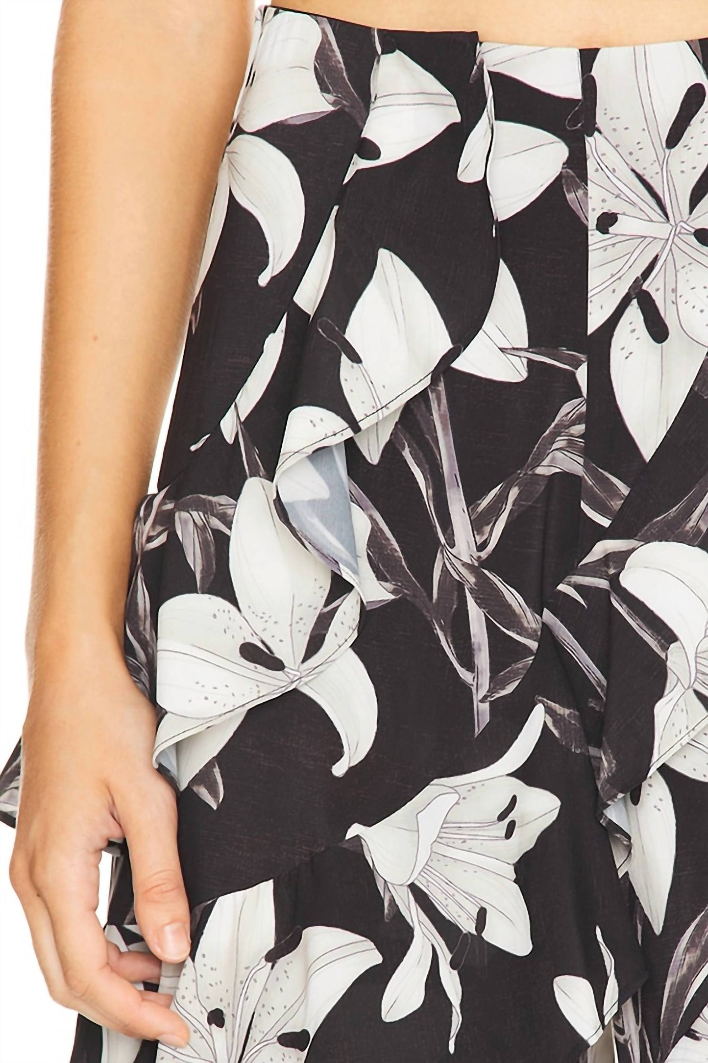 Alice + Olivia - Lotus High Rise Wide Leg Ruffle Pants
