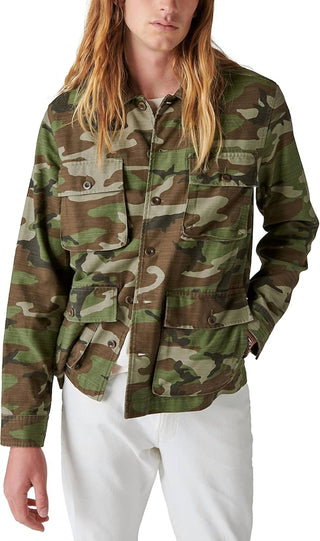 Lucky Brand - Jaqueta Militar de Sarja Slub