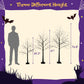 3 Pc Illuminated Halloween Tree with Purple LED Glow