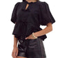 Entro - Danielle Puff Sleeves Bow Detail Top