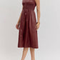 Entro - Women's Faux Leather Sleevless Midi Dress