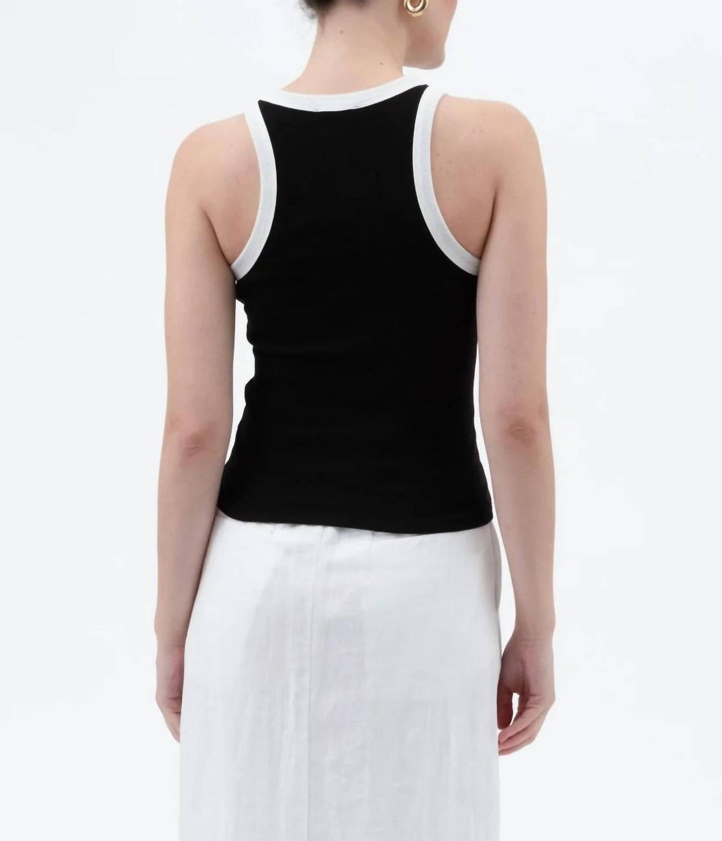Blu Pepper - Contrast Trim Racerback Knit Tank Top
