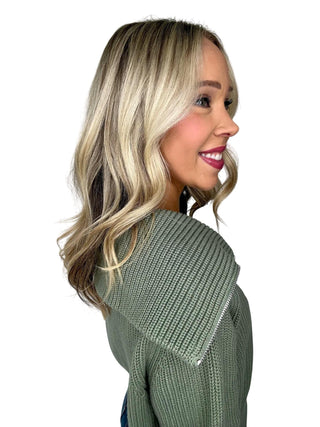 Varley - Pulôver de malha com meio zíper Mentone