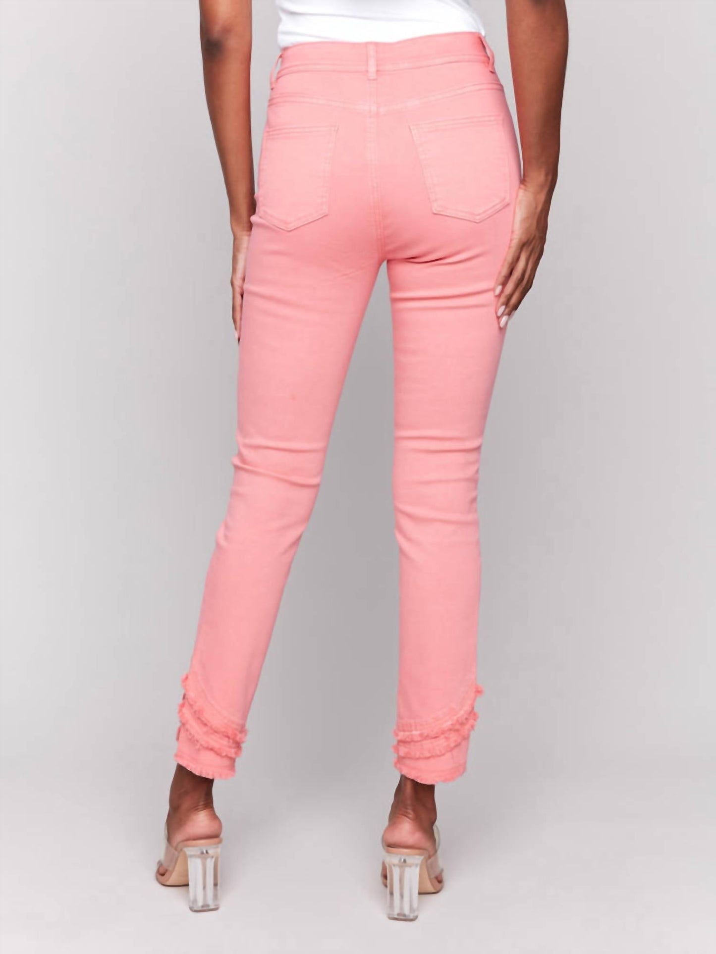 Charlie B - Frayed Hem Twill Pants