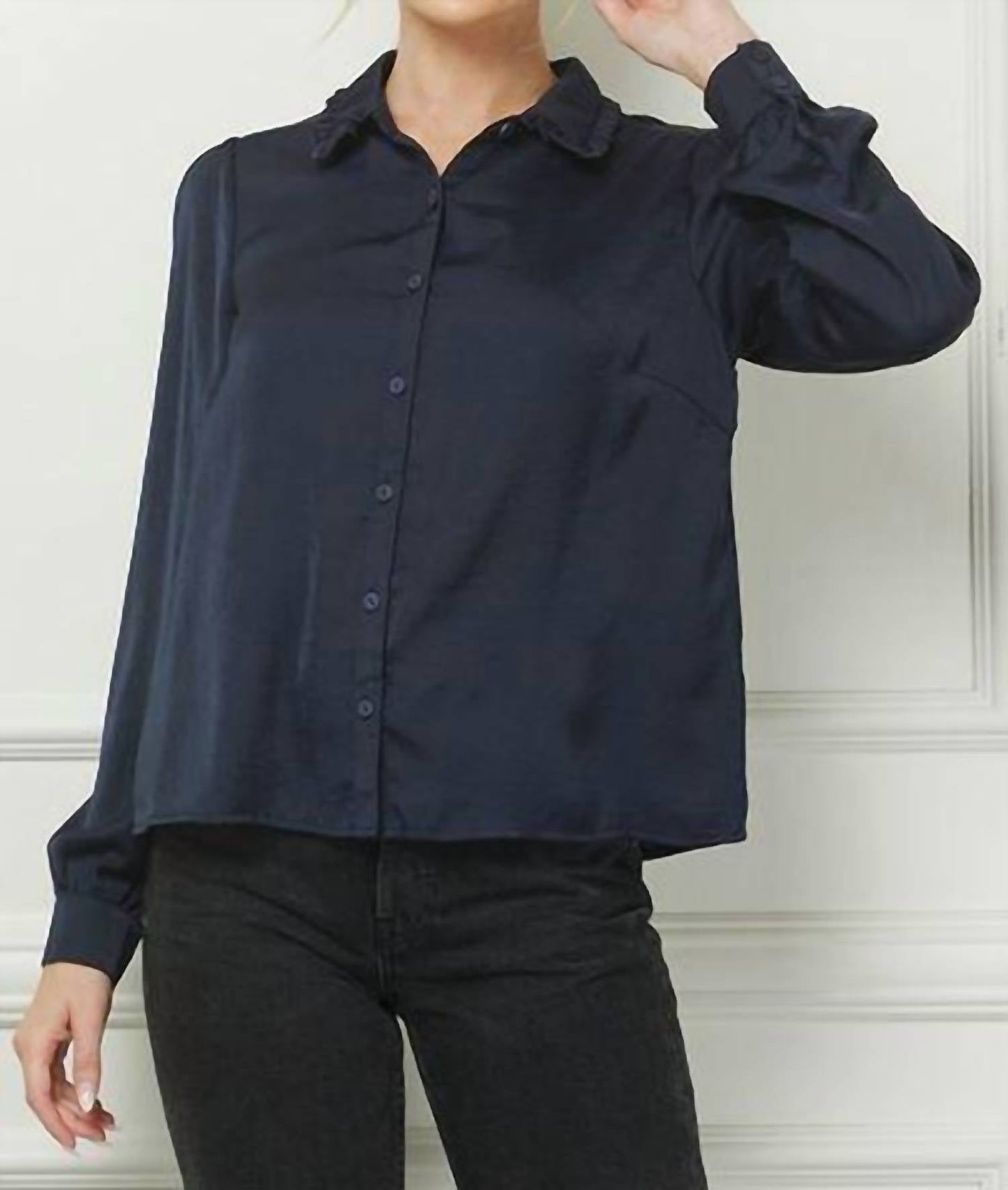 Allie Rose - Coco Scallop Collar Button Down Top