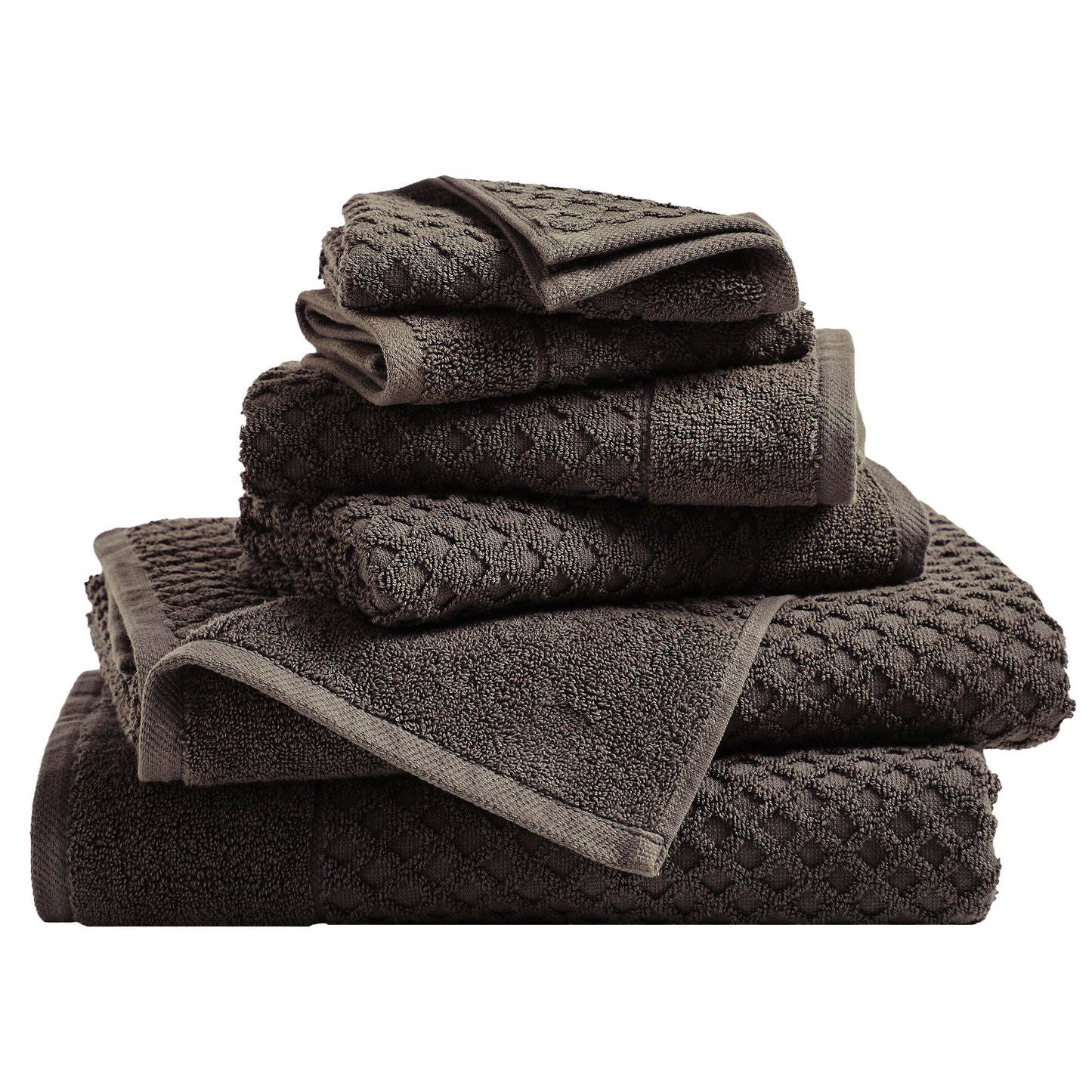 Cotton Diamond Waffle Weave Bath Towel Set - Grayson Collection