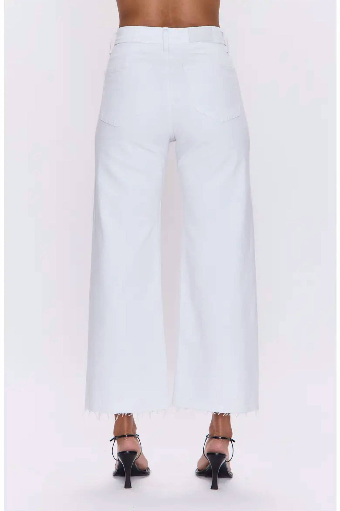Pistola - Penny Crop High Waist Raw Hem Wide Leg Jeans