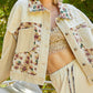 Pol - Contrast Quilt Panel Corduroy Jacquard Jacket