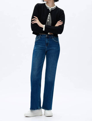 Bayeas - Lisa Mid Rise Wide Leg Jeans