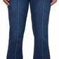 Multiples - Pull-On Pintuck Flare Leg Jeans