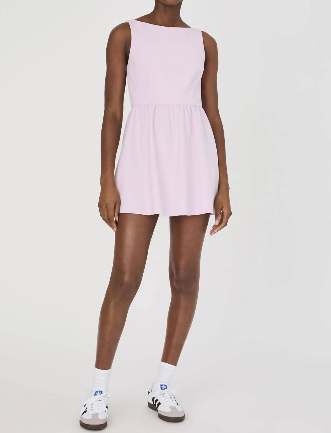 French Connection - Whisper Boat Neck Notch Mini Dress