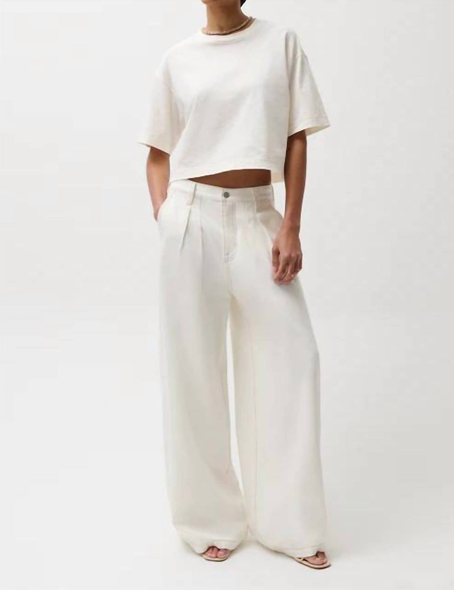 Pistola - Delphine Pleated Denim Wide Leg Pant