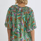 Entro - Muticolor Print Half Sleeve Blouse Top