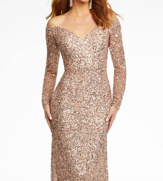 Ashleylauren - Off The Shoulder Sequin Gown