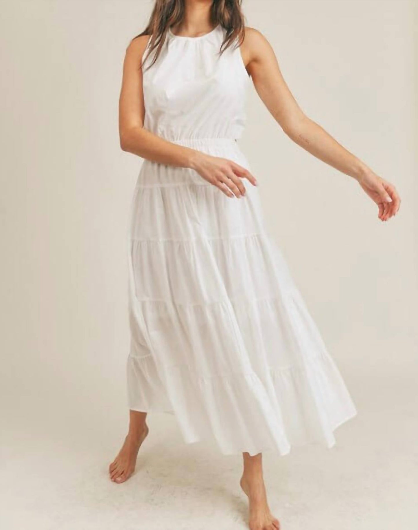 &amp;Merci - Vestido longo com recorte lateral e cós elástico