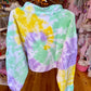 Azarhia - Girls Mardi Gras Tie Dye Cropped Tee