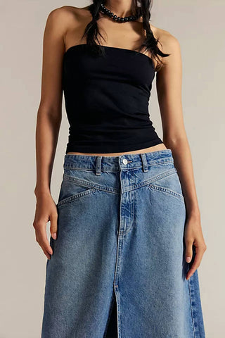 Free People - Come As You Are Denim Maxi Skirt