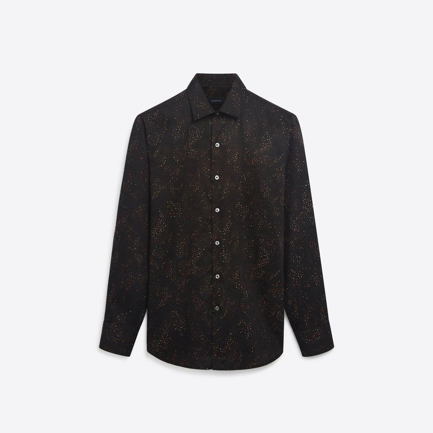 Bugatchi Uomo - Camisa masculina de algodão com estampa paisley salpicada