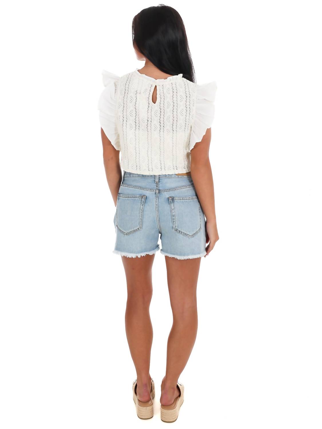 Bucketlist - Soft Focus Lace Crop Top