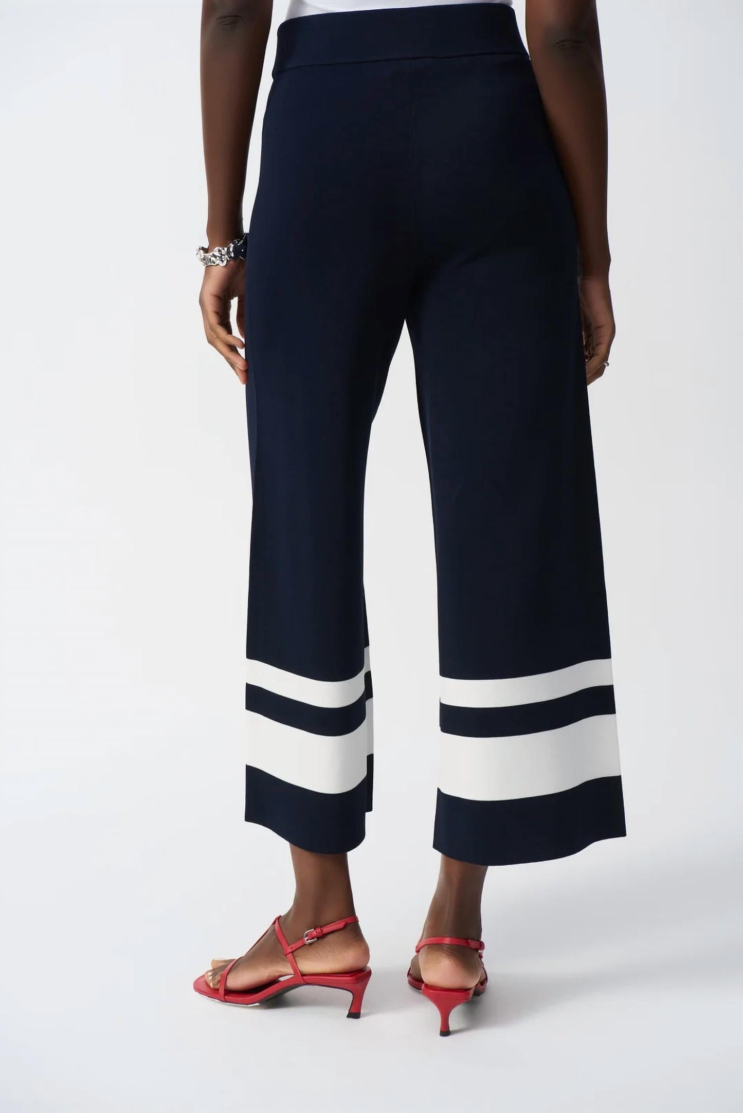 Joseph Ribkoff - Stripe Pull On Wide Leg Culotte Pants