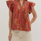 Entro - Brick Floral Top