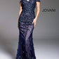 Jovani - Floral Embellished Off Shoulder Evening Dress