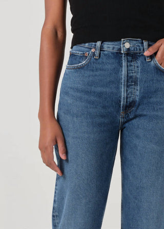 Agolde - Calça Jeans Reta Cintura Alta Cintura Fina Anos 90