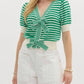 Entro - Julian Stripe Bow Front Knit Top