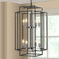 18' Modern 8-Light Black & Chrome Geometric Pendant Chandelier