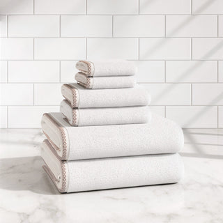 Cotton Border-Stitched 6-Piece Towel Set - Valery Collection