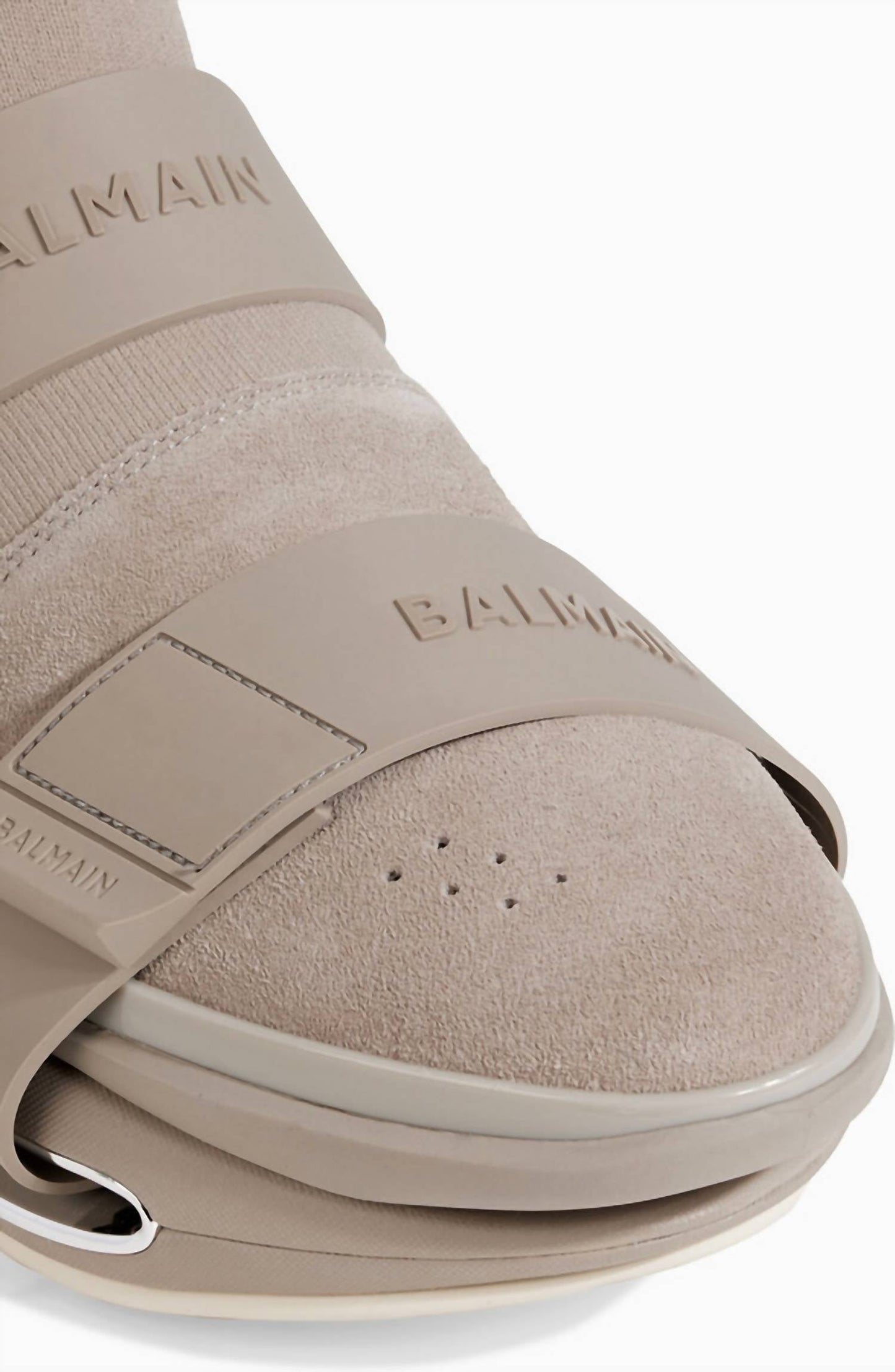 Balmain - Men's B Bold Strap Knit & Suede High-top Sneakers