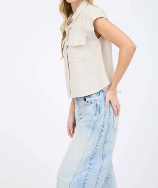 Blu Pepper - Short Sleeve Linen Button Down Shirt