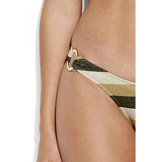 Seafolly - Calcinha de biquíni com faixa elástica Sunset Stripe