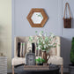Hexagon Mirror With Natural Wood Frame