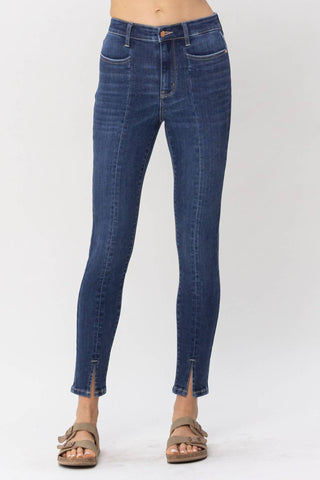Judy Blue - Calça jeans skinny com cintura alta e fenda frontal