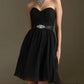Morilee - Cocktail Lace Chiffon Dress With Satin Tie Sash