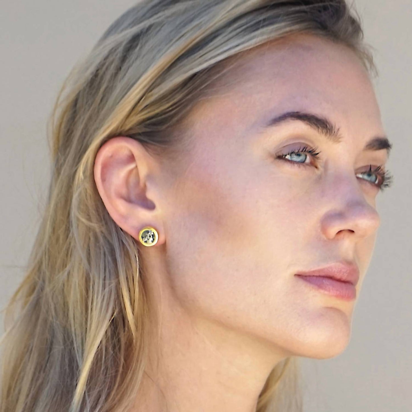 Tat2 Designs - Women's Flora Coin Stud Earrings