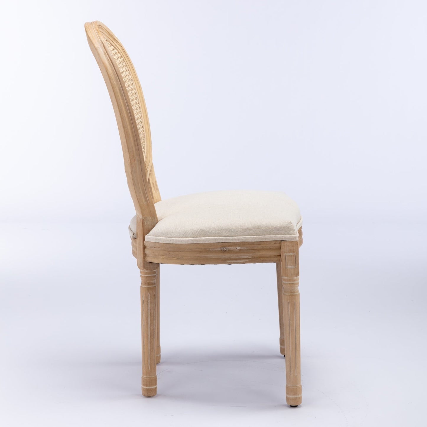 A&A French Style Solid Wood Frame Dining Chairs Set of 2