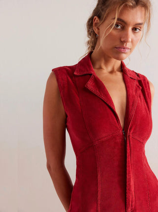 Free People - Macacão de veludo cotelê CRVY Ring The Alarm