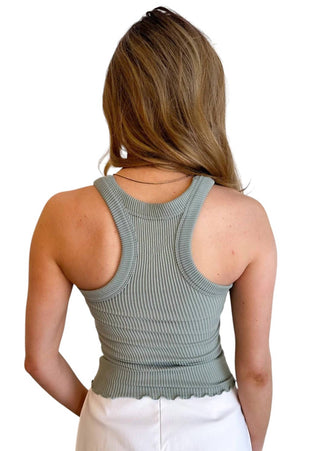 Free People - Regata canelada sem costura