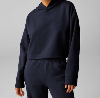 Beyond Yoga - Moletom com capuz feminino Luxefleece Happiness Cropped