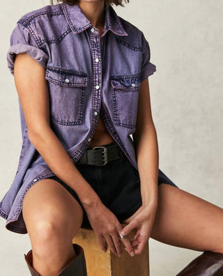 Free People - Short With It Denim Top